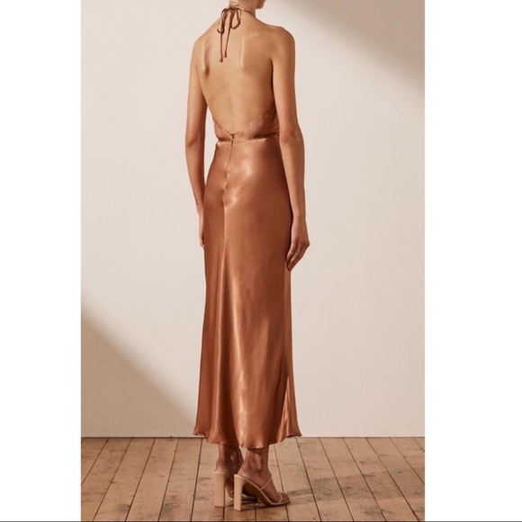 Brand New Shona Joy Gala Halter Ruched MIDI Dress - Picture 5 of 5